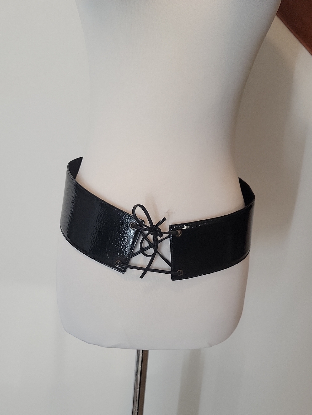 Yves Saint Laurent Dark Brown Embossed Leather Logo Panel Belt  Size L